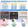 image122PCS Professional Painting SetArt Painting Supplies KitCanvas Painting Kit with Tabletop Wooden Easel72ColorsAcrylic Paint SetWatercolorOil Brushes CanvasesPainting Set for Kids Adults72Color
