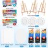 image122PCS Professional Painting SetArt Painting Supplies KitCanvas Painting Kit with Tabletop Wooden Easel72ColorsAcrylic Paint SetWatercolorOil Brushes CanvasesPainting Set for Kids Adults36Color