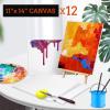 image14 Packs Stretched Canvases for Painting Multi Pack 11x14 944x12 8x10 5x7 4x4 Round Canvas with 8x810x102 of Each Blank Primed Canvas for Oil Paint Acrylic Paint for Beginners Artists12 Packs1Size 1114in