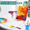 image14 Packs Stretched Canvases for Painting Multi Pack 11x14 944x12 8x10 5x7 4x4 Round Canvas with 8x810x102 of Each Blank Primed Canvas for Oil Paint Acrylic Paint for Beginners Artists24 Packs1Size 1114in