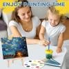 imageESRICH 130PCS Canvas with Easel Set Paint and Sip Kit for AdultsPaint Brushes Canvas Panel Painting KitPainting Supplies Kit for Kids Artists and Beginners to Painting Party130 PCS