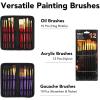 imageESRICH 141PCS Deluxe Artist Painting Set Painting Supplies with 84 PaintOil WatercolorAcrylic Paint Metal and Wooden Easels Canvas Paper Pads Paintbrushes etc for Adults Kids Artists141