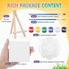 imageESRICH 20 Set Mini Canvas Painting Kit Minis Acrylic Paint Set Valentines Day Gifts44in Stretched Canvas with Easel Acrylic PaintsBrushesPaletteMini Easel Canvas for Kids Adults Painting Party5 set 44
