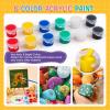 imageESRICH 20 Set Mini Canvas Painting Kit Minis Acrylic Paint Set Valentines Day Gifts44in Stretched Canvas with Easel Acrylic PaintsBrushesPaletteMini Easel Canvas for Kids Adults Painting Party5 set 44