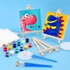 imageESRICH 20 Set Mini Canvas Painting Kit Minis Acrylic Paint Set Valentines Day Gifts44in Stretched Canvas with Easel Acrylic PaintsBrushesPaletteMini Easel Canvas for Kids Adults Painting Party8 set 55