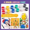 imageESRICH 20 Set Mini Canvas Painting Kit Minis Acrylic Paint Set Valentines Day Gifts44in Stretched Canvas with Easel Acrylic PaintsBrushesPaletteMini Easel Canvas for Kids Adults Painting Party30 set 44