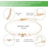 imageESRICH 3040PCS Anklets for Women Ankle Bracelets for Wemen with Gold Silver Rose Gold Three Style Anklets for Women Waterproof for Beach Jewelry Gifts Adjustable Size Beach Anklet Set