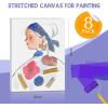 imageESRICH 4 Pack Stretched Canvas for Painting with 9x12 5x7 4x4 3x3 Primed AcidFree Cotton Blank Canvases for Painting Painting Canvas for Oil ampamp Acrylic Paint12x16in8P