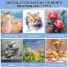 imageESRICH 4 Pack Stretched Canvas for Painting with 9x12 5x7 4x4 3x3 Primed AcidFree Cotton Blank Canvases for Painting Painting Canvas for Oil ampamp Acrylic Paint12PCS7sizes