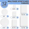 imageESRICH 4 Pack Stretched Canvas for Painting with 9x12 5x7 4x4 3x3 Primed AcidFree Cotton Blank Canvases for Painting Painting Canvas for Oil ampamp Acrylic Paint12PCS7sizes