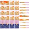 imageESRICH Acrylic Paint Brushes Set 16 Packs 160 Pcs Nylon Brush Head Suitable for Acrylic Oil WatercolorRock Body Face Nail ArtPerfect Suit of Art Painting Best Gift for Kids Adult DrawingPink