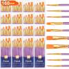 imageESRICH Acrylic Paint Brushes Set 16 Packs 160 Pcs Nylon Brush Head Suitable for Acrylic Oil WatercolorRock Body Face Nail ArtPerfect Suit of Art Painting Best Gift for Kids Adult DrawingPurple