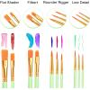 imageESRICH Acrylic Paint Brushes Set 16 Packs 160 Pcs Nylon Brush Head Suitable for Acrylic Oil WatercolorRock Body Face Nail ArtPerfect Suit of Art Painting Best Gift for Kids Adult DrawingGreen