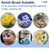 imageESRICH Acrylic Paint Brushes Set 16 Packs 160 Pcs Nylon Brush Head Suitable for Acrylic Oil WatercolorRock Body Face Nail ArtPerfect Suit of Art Painting Best Gift for Kids Adult DrawingBlack
