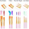 imageESRICH Acrylic Paint Brushes Set 16 Packs 160 Pcs Nylon Brush Head Suitable for Acrylic Oil WatercolorRock Body Face Nail ArtPerfect Suit of Art Painting Best Gift for Kids Adult DrawingPink