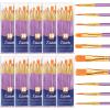 imageESRICH Acrylic Paint Brushes Set8Packs 80 Pcs Nylon Paintbrushes Head Suitable for Acrylic Oil Watercolor Rock Body Face Nail Art Perfect Suit of Art Painting Best Gift for Kids Adult DrawingPurple