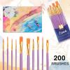 imageESRICH Acrylic Paint Brushes Set8Packs 80 Pcs Nylon Paintbrushes Head Suitable for Acrylic Oil Watercolor Rock Body Face Nail Art Perfect Suit of Art Painting Best Gift for Kids Adult DrawingPurple