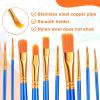 imageESRICH Acrylic Paint Brushes Set8Packs 80 Pcs Nylon Paintbrushes Head Suitable for Acrylic Oil Watercolor Rock Body Face Nail Art Perfect Suit of Art Painting Best Gift for Kids Adult DrawingBlue