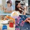 imageESRICH Acrylic Paint Brushes Set8Packs 80 Pcs Nylon Paintbrushes Head Suitable for Acrylic Oil Watercolor Rock Body Face Nail Art Perfect Suit of Art Painting Best Gift for Kids Adult DrawingPurple