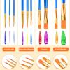 imageESRICH Acrylic Paint Brushes Set8Packs 80 Pcs Nylon Paintbrushes Head Suitable for Acrylic Oil Watercolor Rock Body Face Nail Art Perfect Suit of Art Painting Best Gift for Kids Adult DrawingBlue
