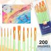 imageESRICH Acrylic Paint Brushes Set8Packs 80 Pcs Nylon Paintbrushes Head Suitable for Acrylic Oil Watercolor Rock Body Face Nail Art Perfect Suit of Art Painting Best Gift for Kids Adult DrawingGreen