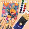 imageESRICH Acrylic Paint Brushes Set8Packs 80 Pcs Nylon Paintbrushes Head Suitable for Acrylic Oil Watercolor Rock Body Face Nail Art Perfect Suit of Art Painting Best Gift for Kids Adult DrawingBlack