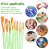 imageESRICH Acrylic Paint Brushes Set8Packs 80 Pcs Nylon Paintbrushes Head Suitable for Acrylic Oil Watercolor Rock Body Face Nail Art Perfect Suit of Art Painting Best Gift for Kids Adult DrawingGreen