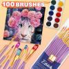 imageESRICH Acrylic Paint Brushes Set8Packs 80 Pcs Nylon Paintbrushes Head Suitable for Acrylic Oil Watercolor Rock Body Face Nail Art Perfect Suit of Art Painting Best Gift for Kids Adult DrawingPurple