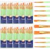 imageESRICH Acrylic Paint Brushes Set8Packs 80 Pcs Nylon Paintbrushes Head Suitable for Acrylic Oil Watercolor Rock Body Face Nail Art Perfect Suit of Art Painting Best Gift for Kids Adult DrawingGreen