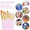 imageESRICH Acrylic Paint Brushes Set8Packs 80 Pcs Nylon Paintbrushes Head Suitable for Acrylic Oil Watercolor Rock Body Face Nail Art Perfect Suit of Art Painting Best Gift for Kids Adult DrawingPink