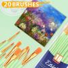 imageESRICH Acrylic Paint Brushes Set8Packs 80 Pcs Nylon Paintbrushes Head Suitable for Acrylic Oil Watercolor Rock Body Face Nail Art Perfect Suit of Art Painting Best Gift for Kids Adult DrawingGreen