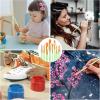 imageESRICH Acrylic Paint Brushes Set8Packs 80 Pcs Nylon Paintbrushes Head Suitable for Acrylic Oil Watercolor Rock Body Face Nail Art Perfect Suit of Art Painting Best Gift for Kids Adult DrawingGreen