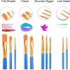 imageESRICH Acrylic Paint Brushes Set8Packs 80 Pcs Nylon Paintbrushes Head Suitable for Acrylic Oil Watercolor Rock Body Face Nail Art Perfect Suit of Art Painting Best Gift for Kids Adult DrawingBlue
