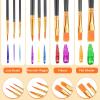 imageESRICH Acrylic Paint Brushes Set8Packs 80 Pcs Nylon Paintbrushes Head Suitable for Acrylic Oil Watercolor Rock Body Face Nail Art Perfect Suit of Art Painting Best Gift for Kids Adult DrawingBlack
