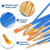 imageESRICH Acrylic Paint Brushes Set8Packs 80 Pcs Nylon Paintbrushes Head Suitable for Acrylic Oil Watercolor Rock Body Face Nail Art Perfect Suit of Art Painting Best Gift for Kids Adult DrawingBlue