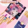 imageESRICH Acrylic Paint Brushes Set8Packs 80 Pcs Nylon Paintbrushes Head Suitable for Acrylic Oil Watercolor Rock Body Face Nail Art Perfect Suit of Art Painting Best Gift for Kids Adult DrawingPink