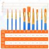 imageESRICH Acrylic Paint Brushes Set8Packs 80 Pcs Nylon Paintbrushes Head Suitable for Acrylic Oil Watercolor Rock Body Face Nail Art Perfect Suit of Art Painting Best Gift for Kids Adult DrawingBlue