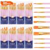 imageESRICH Acrylic Paint Brushes Set8Packs 80 Pcs Nylon Paintbrushes Head Suitable for Acrylic Oil Watercolor Rock Body Face Nail Art Perfect Suit of Art Painting Best Gift for Kids Adult DrawingPink