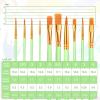 imageESRICH Acrylic Paint Brushes Set8Packs 80 Pcs Nylon Paintbrushes Head Suitable for Acrylic Oil Watercolor Rock Body Face Nail Art Perfect Suit of Art Painting Best Gift for Kids Adult DrawingGreen