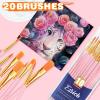 imageESRICH Acrylic Paint Brushes Set8Packs 80 Pcs Nylon Paintbrushes Head Suitable for Acrylic Oil Watercolor Rock Body Face Nail Art Perfect Suit of Art Painting Best Gift for Kids Adult DrawingPink