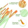 imageESRICH Acrylic Paint Brushes Set8Packs 80 Pcs Nylon Paintbrushes Head Suitable for Acrylic Oil Watercolor Rock Body Face Nail Art Perfect Suit of Art Painting Best Gift for Kids Adult DrawingGreen