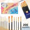 imageESRICH Acrylic Paint Brushes Set8Packs 80 Pcs Nylon Paintbrushes Head Suitable for Acrylic Oil Watercolor Rock Body Face Nail Art Perfect Suit of Art Painting Best Gift for Kids Adult DrawingBlack