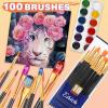 imageESRICH Acrylic Paint Brushes Set8Packs 80 Pcs Nylon Paintbrushes Head Suitable for Acrylic Oil Watercolor Rock Body Face Nail Art Perfect Suit of Art Painting Best Gift for Kids Adult DrawingBlack