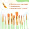 imageESRICH Acrylic Paint Brushes Set8Packs 80 Pcs Nylon Paintbrushes Head Suitable for Acrylic Oil Watercolor Rock Body Face Nail Art Perfect Suit of Art Painting Best Gift for Kids Adult DrawingGreen