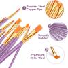 imageESRICH Acrylic Paint Brushes Set8Packs 80 Pcs Nylon Paintbrushes Head Suitable for Acrylic Oil Watercolor Rock Body Face Nail Art Perfect Suit of Art Painting Best Gift for Kids Adult DrawingPurple