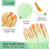 imageESRICH Acrylic Paint Brushes Set8Packs 80 Pcs Nylon Paintbrushes Head Suitable for Acrylic Oil Watercolor Rock Body Face Nail Art Perfect Suit of Art Painting Best Gift for Kids Adult DrawingGreen