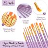 imageESRICH Acrylic Paint Brushes Set8Packs 80 Pcs Nylon Paintbrushes Head Suitable for Acrylic Oil Watercolor Rock Body Face Nail Art Perfect Suit of Art Painting Best Gift for Kids Adult DrawingPurple