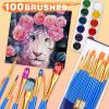 imageESRICH Acrylic Paint Brushes Set8Packs 80 Pcs Nylon Paintbrushes Head Suitable for Acrylic Oil Watercolor Rock Body Face Nail Art Perfect Suit of Art Painting Best Gift for Kids Adult DrawingBlue