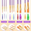 imageESRICH Acrylic Paint Brushes Set8Packs 80 Pcs Nylon Paintbrushes Head Suitable for Acrylic Oil Watercolor Rock Body Face Nail Art Perfect Suit of Art Painting Best Gift for Kids Adult DrawingPurple