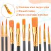 imageESRICH Acrylic Paint Brushes Set8Packs 80 Pcs Nylon Paintbrushes Head Suitable for Acrylic Oil Watercolor Rock Body Face Nail Art Perfect Suit of Art Painting Best Gift for Kids Adult DrawingBlack
